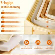 Bañera plegable de 150 x 55 x 50 cm con cubierta aislante. - Naranja - Ver 5