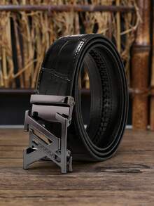 1 Piece Men's Alloy Automatic Buckle Belt - Light Luxury & Stylish High-End Business Belt, 47 Inches, Jean Belt. Suitable For Party Gatherings And Office Commuting, Durable - The Perfect Choice For Boyfriends And Fathers On Holidays And Anniversaries. - Multicolor - View 2