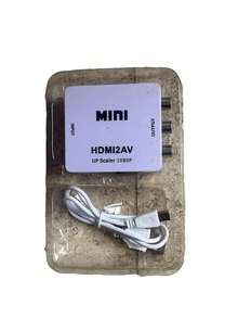 Mini Convertidor de Video HDMI2AV con Escaler 1080P - Blanco - Ver 3