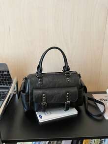 Ny trendig, avslappnad, minimalistisk, lätt och mångsidig axelväska för kvinnor - Svart - Visa 6