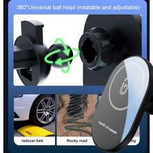 15W Magnetic Wireless Car Charger, Secure Magnetic Attachment, Anti-Drop For Bumpy Roads, Compatible With IPhone 11-17 Series - one-size - View 10