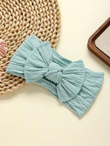 5pcs/Pack Multicolor Floral Print Bow Baby Headbands, Super Cute & Fashionable, Soft & Breathable For Infant, Ideal For Photos & Gifts - White Light Blue-green Series - View 5