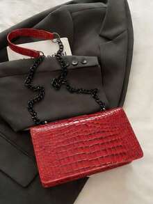 A 2026 Luxury Quilted Checkered Solid-Color PU Special Lock Women's Shoulder Bag, Versatile Accessory Wallet, Suitable For Daily Outings, Commuting, Gatherings, Dates, And Gifts - Red - View 8