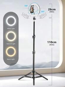 TOKQI طقم إضاءة LED قابل للتعديل، حلقة إضاءة قابلة للفصل بقطر 10 بوصة مع حامل هاتف مرن، إضاءة ملء للبث المباشر والتصوير الذاتي، مناسب للتصوير الذاتي اليدوي، الأنشطة الخارجية، التصوير الفوتوغرافي، تسجيل الفيديو، البث المباشر، مؤتمرات الفيديو، المكياج، التصوير الذاتي وأكثر - حلقة إضاءة + مجموعة دعامات - مشاهدة 12