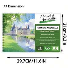 A5/A4 Professional Watercolor Sketchbook - 300gsm Waterproof Washable Paper - 16 Sheets Vibrant Color Retention - Castle Landscape Design (Spring, Summer, Autumn, Winter) - Professional Quality Watercolor Sketchbook For Artists, Painters & Hobbyists - Spiral Bound, Acid-Free, Portable Art Journal For Creative Drawing, Studio & Art Class - Multicolor - View 11
