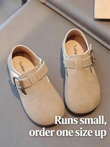 1 Pair Kids' Vintage Solid Color Soft Bottom Flat Shoes, Lightweight And Non-Slip, Suitable For Holidays, Everyday Wear, Fashion And Comfortable Walking Shoes. Suitable For Outdoor Activities And Casual Wear, Hook And Loop Closure, Suitable For Boys And Girls For All Seasons. - Khaki - View 2