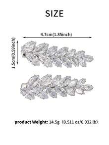 Sparkling Silver Hair Clip With Crystal Stones Lightweight Rhinestone Hairpin For Women