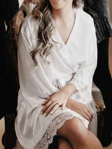 Áo choàng cưới bằng satin thiết kế riêng, tay lửng, áo choàng cưới cho phù dâu thiết kế riêng, áo choàng satin cá nhân hóa, áo choàng cưới thiết kế riêng, áo choàng chuẩn bị cho phù dâu, áo choàng dự tiệc cưới, áo choàng viền ren, áo choàng thêu tên theo yêu cầu, quà tặng áo choàng cưới - Nhiều màu - Xem 5