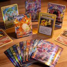 300 piezas/200 piezas Colección de cartas de intercambio Pokémon, regalos para fiestas, cartas coleccionables de batalla de Pikachu - Multicolor - Ver 1