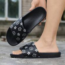 2026新款男士拖鞋，特殊印花设计，柔软EVA平底防滑家居拖鞋，男士沙滩拖鞋，超舒适防滑男士休闲拖鞋，适合日常、休闲和度假穿着 - 銀色 - 查看 6