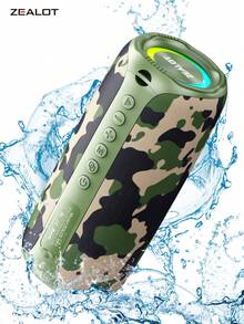 Loa Bluetooth không dây ZEALOT MP2 20W, di động, sử dụng ngoài trời, thời gian phát nhạc lên đến 8 giờ, đèn RGB, tương thích với điện thoại thông minh/máy tính bảng/TV, hỗ trợ thẻ TF/USB/AUX, chức năng kết nối nối tiếp, thích hợp cho ô tô, ngoài trời, cắm trại, bãi biển, tiệc tùng. - Một kích cỡ phù hợp với tất cả (1) - Xem 13