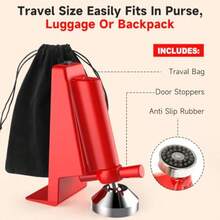 Tapon de Puerta con Alarma Bloqueador de Puerta Antirrobo Topes de Puertas de  con Mejora Triangular de Apoyo Cerradura de Puertas Portatil para Apartamentos Habitacion de Hotel Con Alarma - Con Alarma - Ver 4