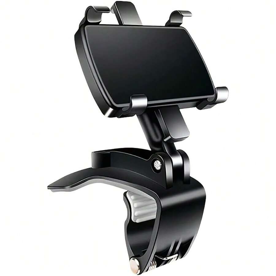 Supporto universale per telefono con clip per cruscotto auto, rotazione a 360°, 1 unità, per GPS, telefono cellulare e smartphone - nero - Visualizzare 1