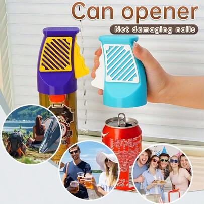 3D Printed One-Handed Beverage Can Opener - Ergonomic Comfortable Grip, Suitable For Long Nails/Manicured Ladies, Quickly And Easily Opens Soda, Beer And Pull-Tab Cans