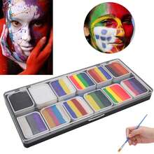Kit de pintura corporal profesional, pintura corporal realizada por pintores corporales, pintura facial y kit de rayas de arcoíris de 12 colores. - Negro - Ver 1