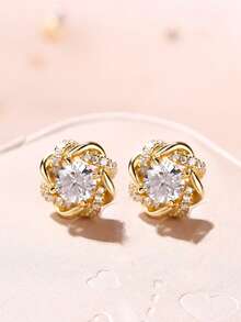 1 Đôi bông tai đính đá Cubic Zirconia cao cấp dành cho thiếu nữ, thích hợp để trang trí hàng ngày, dự tiệc hoặc làm quà tặng sinh nhật. - 1 # - Xem 7