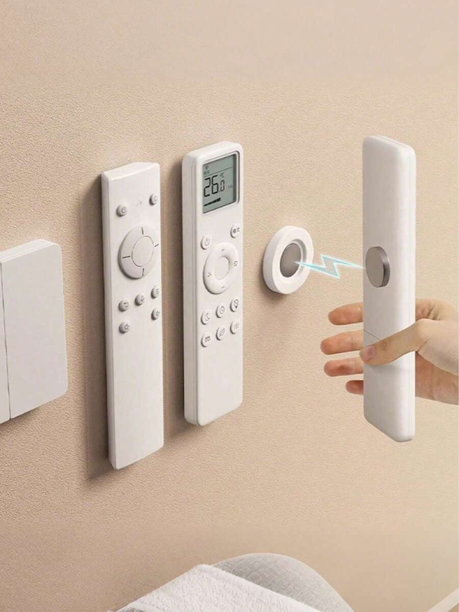 5/1 pieza Soporte magnético para control remoto, Caja de almacenamiento de control remoto, Soporte de montaje en pared flotante, Soporte pequeño, Instalación sin taladro, Soporte de montaje en pared para control remoto de silicona, Estante para TV y herramientas, Almacenamiento montado en pared para controles remotos de TV y aire acondicionado, Soporte magnético para regleta de alimentación con ganchos a presión. - Multicolor - Ver 1