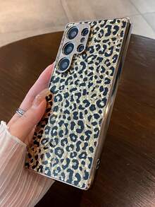 猎豹纹/豹纹奢华闪光电镀手机壳，兼容三星 Galaxy S26 Ultra S25 Ultra S24 S23 Ultra，防震保护套 - 豹紋 - 查看 7