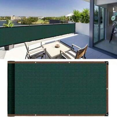 1pc DELLSNA Heavy-Duty Privacy Screen Fence - Breathable Anti-Peeping Wind Protection Mesh Fabric Cover For Outdoor Walls, Gardens, Patios, Pools - Includes Zip Ties, Green