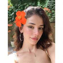 4pcs Hawaii Flower Hair Clips, Suitable For Women, 4 Pieces Artificial Flower Hair Clips, Hibiscus And Lotus Flower Hair Clips, Suitable For Beach Party, Tropical Flower Hair Accessories For Summer, Great Gift For Girls ,Flat Claw Clip, Hair Slide, Hair Claws, School Stuff - 多色-3 - 查看 11