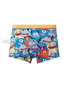 4pcs/Pack Teen Boys' Simple Stylish Graffiti Printed Boxer Briefs - Multicolor - View 6