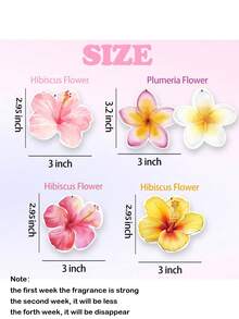 5 szt./zestaw uroczych różowych hawajskich kwiatów hibiskusa do dyfuzora zapachowego do samochodu, dekoracja do zawieszenia na lusterku wstecznym dla kobiet i nastolatków - A - Zobacz 10