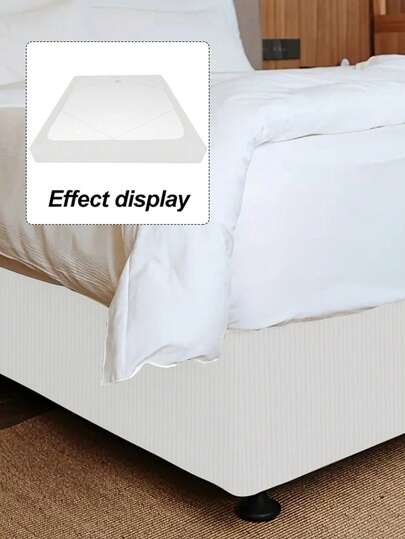 1pc Milk Silk Wrap-Around Bed Skirt, Solid Color Or Printed, 4-Sided Elastic Bed Skirt, Suitable For Bedroom Home Decor