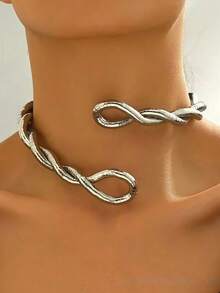 1件装 灵活蛇形多功能项链臂环手链项圈，用途广泛且灵活，可DIY时尚饰品，男女皆宜，可调节，金属材质，不含宝石 - 彩色 - 查看 7