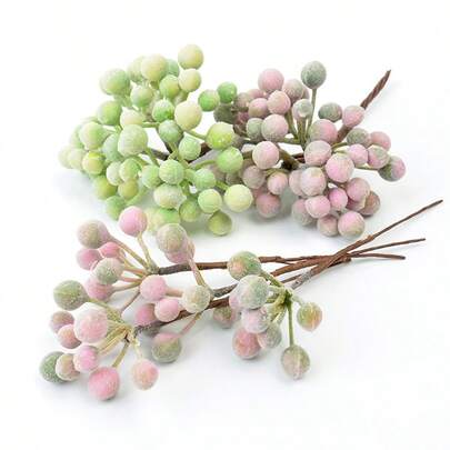 Realistic Berry Stems, Easy To Fix, Super Realistic Frosted Artificial Berries, Suitable For Home Decor, Wreath Making, Handcraft DIY, Christmas Floral Arrangement