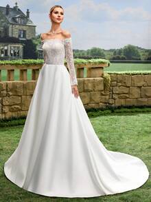 Lace Luxury Romantic Elegant Ethereal White Wedding Dress, Royal Wedding Dress, Private Wedding Dress, Church Wedding Dress, Trailing Wedding Dress, Beach Wedding Dress, Garden Wedding Dress, Hotel Wedding Dress - White - View 9