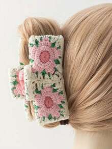 1 chiếc kẹp tóc lớn hình hoa dâu tây nhiều màu sắc, móc kiểu Pháp, kẹp tóc in hoa phong cách Boho, phụ kiện tóc thanh lịch cho mùa thu/đông, kẹp càng cua sang trọng cho trang phục mùa hè, du lịch, sinh nhật. - Nhiều màu - Xem 5