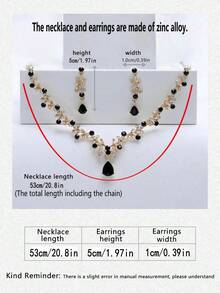 3件套新娘耳环项链套装，婚礼装饰婚纱配饰，奢华闪亮，适合派对和情人节配饰