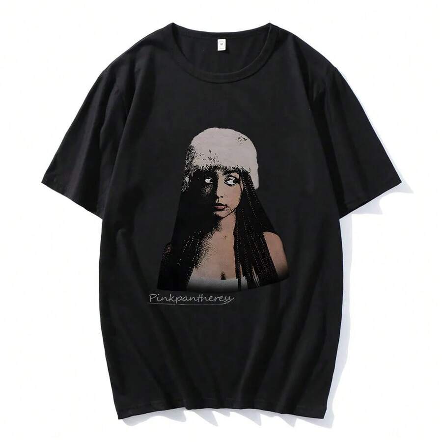 2025 Nueva Camiseta de Cantante Camisas de Hombre Hip Hop Algodón Cómoda Manga Corta Verano Camisetas de Mujer Harajuku Tops Transpirables - Negro - Ver 1