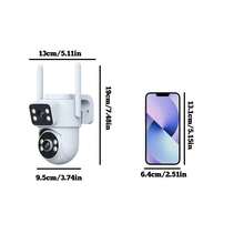 1 camera giám sát an ninh ống kính kép 4MP, camera an ninh WiFi băng tần kép 2.4G/5G, xoay 355°, phát hiện người bằng AI, tầm nhìn ban đêm đầy đủ màu sắc, báo động, âm thanh hai chiều, điều khiển từ xa qua ứng dụng, chế độ cấp nguồn USB, xem từ xa, camera giám sát người trông trẻ, người già, thích hợp sử dụng ngoài trời, trung tâm mua sắm và đường phố. - Nhiều màu A - Xem 10