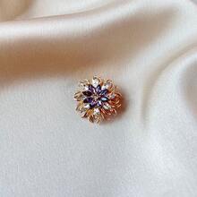 1pc Shiny Casual Zinc Alloy Flower Brooch, Suitable For Women To Wear Everyday In Spring, Summer, Autumn And Winter - Multicolor - View 11