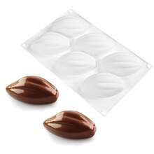 1pc 6-Cavity Mango Mousse Cake Silicone Mold, Ice Cream, Ice Cube, Fruit Baking Mold, Durable And Flexible Cake Mold For Home Party Desserts, DIY Baking Kitchen Tool And Accessory - White - View 13