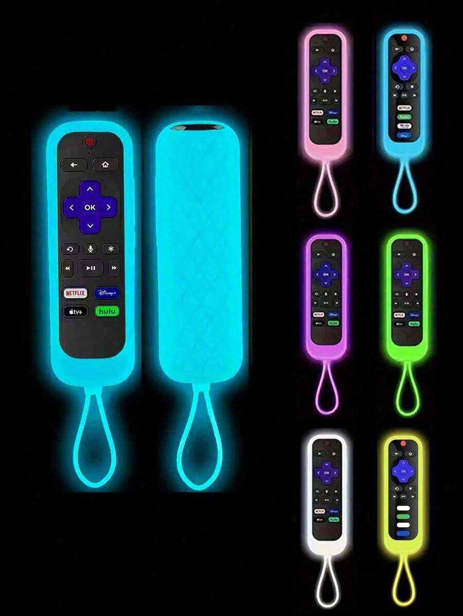 1 Pc Silicone Nightlight Remote Control Protective Case, Suitable For ROKU RC280TV Remote, Anti-Drop & Dirt Resistant Cover - Nhiều màu - Xem 1