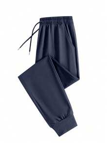 1 Stück Herren einfarbige, vielseitige Strickhose, Kreuz-Muster, modisch und stilvoll, geeignet für Sport und Lässig-Anlässe, diverse Styles, bequem zu tragen. Damen können sie als Geschenk für ihre Freunde oder Ehemänner kaufen, was eine tolle Gabe wäre. - marineblau - Übersicht 3