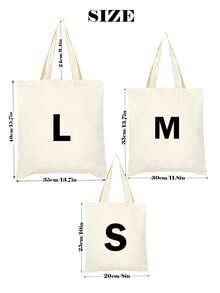 1/3/5/10pcs Women Simple Canvas Tote Bag, Open-Top Canvas Shoulder Bag, Handbag, Simple Schoolbag For Students, Casual Outdoor Travel Bag, Simple Shopping Tote Bag, Gift Packaging Bag For Baby Christening, Wedding, Travel, SPA Party, Holidays, Mother's Day, Anniversary - Beige - View 12