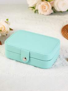 1个PU皮革首饰收纳盒，便携式旅行首饰整理盒，化妆包收纳盒，多层首饰展示盒，礼品盒，展示盒，PU皮革首饰盒，按扣式首饰收纳盒，首饰盒 - 彩色 - 查看 18