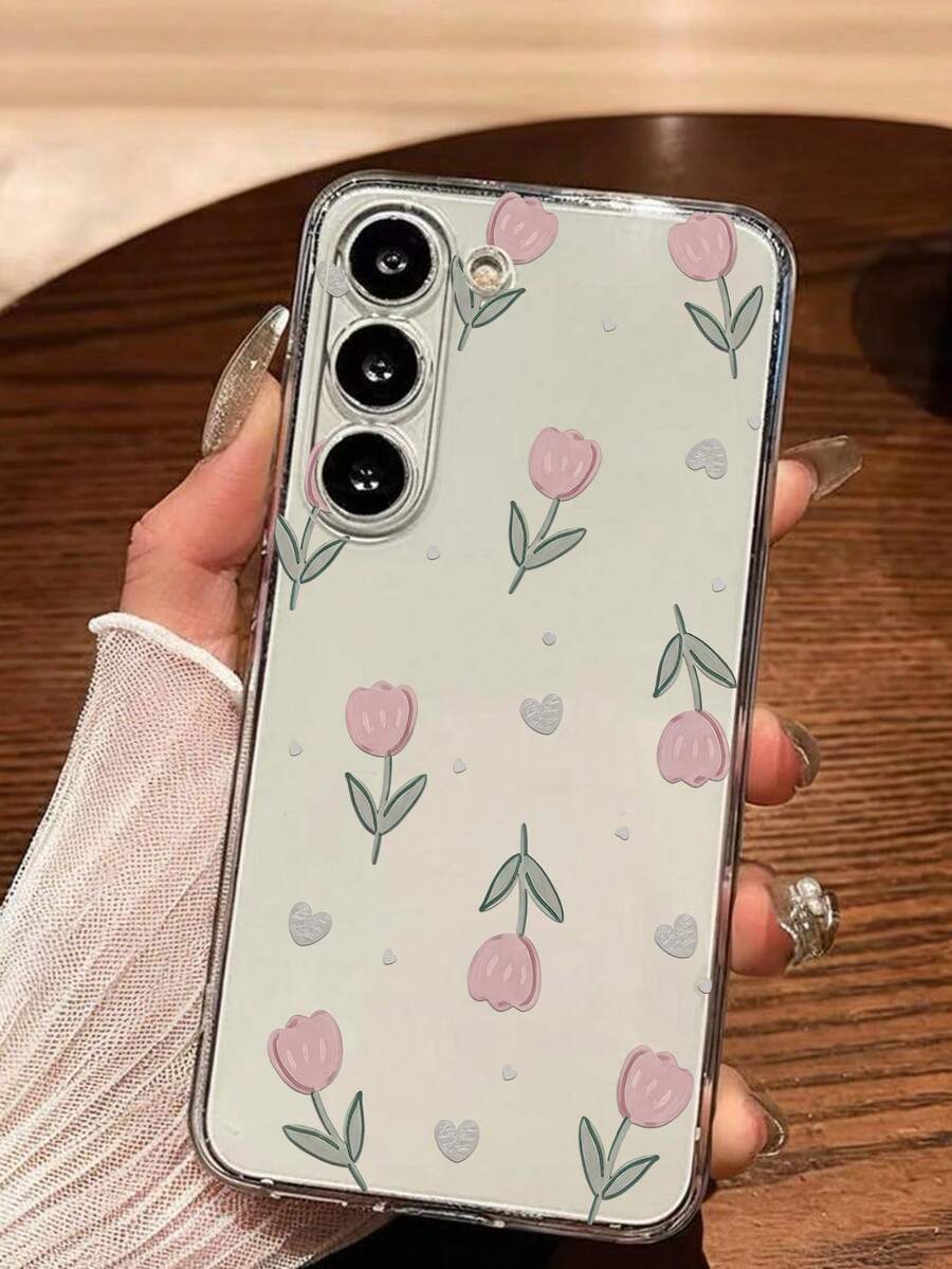 1个心形郁金香花软手机壳,兼容华为荣耀、红米、三星Galaxy A04e/12/A13/A14/A34/A50/A52/A53/A54/S21/S22/S23/S24/S25/S25 Ultra/S26/S26 Plus/S26 Ultra、6A/7A/8A、12T/13T,国际版,非国内版 - 無色 - 查看 1