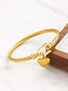 Women's Stainless Steel Woven Heart Bracelet, Fashion Bracelet For Summer 2026 - Bracelet - View 14