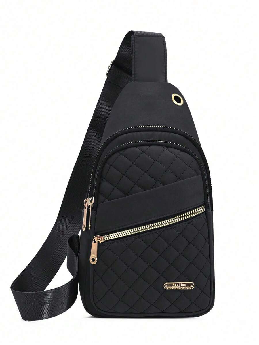 New Nylon Women Chest Bag, Fashion Rhombus One Shoulder Crossbody Bag, Large Capacity Cycling Chest Pack, Phone Pouch - Multicolor - View 1