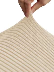 1PC Stretch Ottoman Stool Covers Home Dust-Proof Footstool Covers All Seasons Spandex Sofa Footrest Covers For Living Room Bedroom Hotel Bar - Beige - View 4