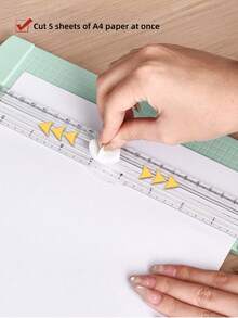 A4 Paper Cutter, Portable Plastic Paper Cutter, Mini Photo Cutting Tool, Manual Desktop Sliding Paper Knife, Back To School, Stationery - Multicolor - View 2