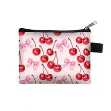 New Cartoon Fruit Pattern Coin Purse, Made Of Polyester, Zipper Closure. Compact And Lightweight, Not Waterproof, Can Be Used As Coin Pouch, Key Holder, Mini Wallet Or Small Bag - Essential For Going Out. - Multicolor - View 12