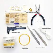 17 piezas Kit de Fabricación de Joyas DIY, Incluye Pulsera, Collar, Accesorios con Cuentas, Herramientas y Materiales de Manualidades - Combinación de paquetes de materiales - Ver 5