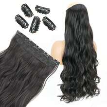 Bộ 5 lọn tóc nối dài 32 inch (khoảng 90cm) bằng chất liệu tổng hợp, kiểu tóc gợn sóng, màu đen và nâu, thích hợp sử dụng hàng ngày. - Nhiều màu - Xem 3
