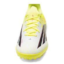 Adidas 男女款 F50 LEAGUE TF 户外足球鞋，舒适轻便，缓震低帮，适用于人造草坪 JR8978 - 亮黃螢光/黑色/亮紅 - 查看 6