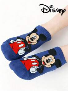Disney 5双装女士短袜，礼品装，夏季袜子，卡通图案袜子，印有米奇、米妮、唐老鸭、黛丝等图案，舒适透气，时尚新颖袜子 - 彩色 - 查看 4